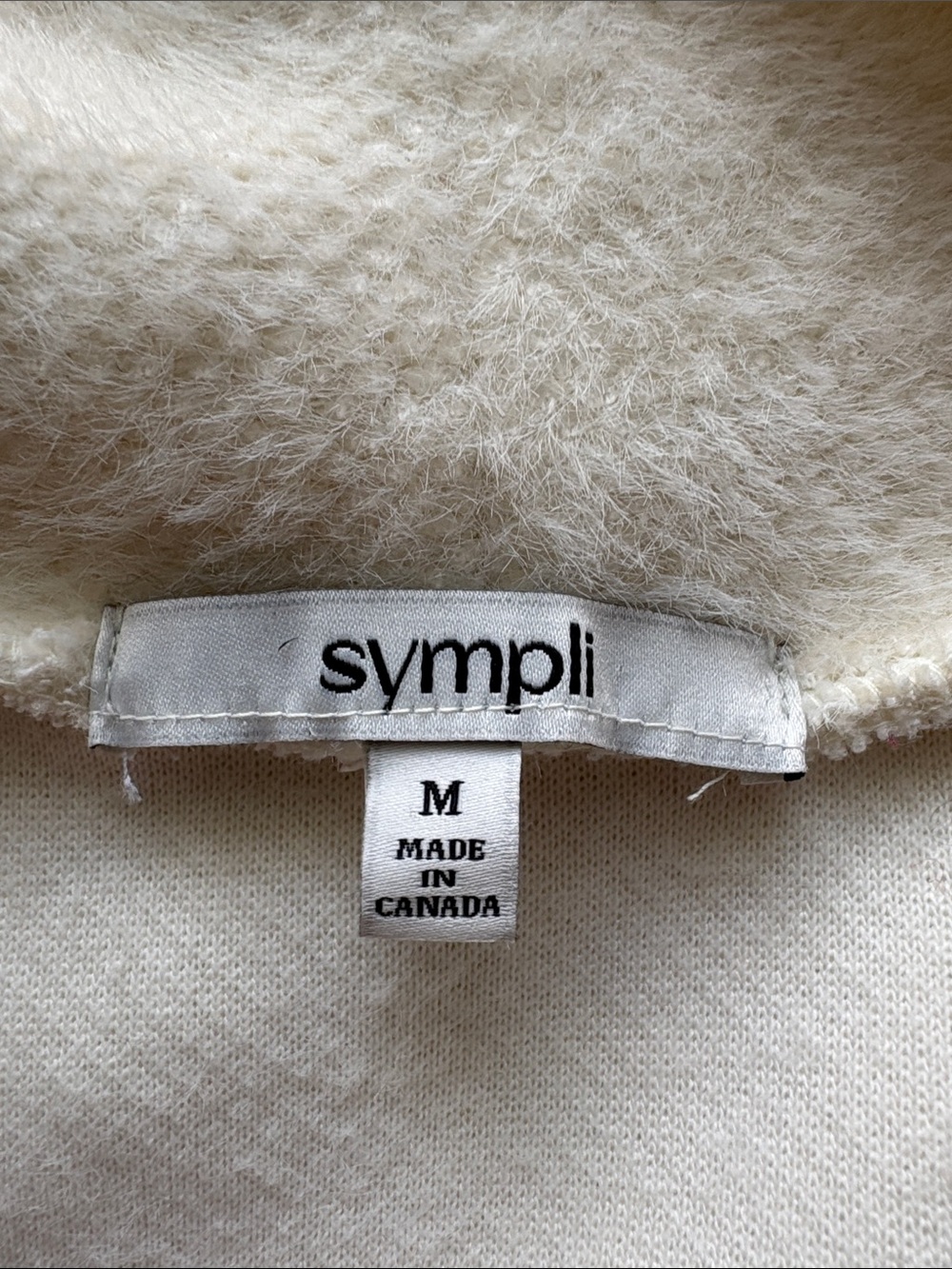 SYMPLI Cream Plush Open-Front Cardigan Jacket - Picture 7 of 11